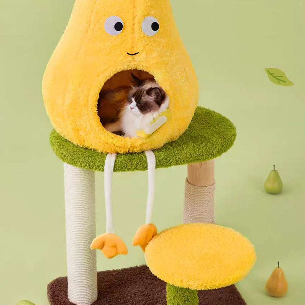 CMISSTREE Pear-Shaped Scratching Post And Cat Bed