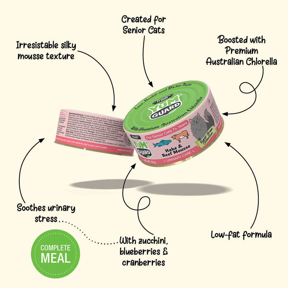 YUMGUARD Urinary Care Hake & Beef Mousse Senior 7+ Wet Cat Food