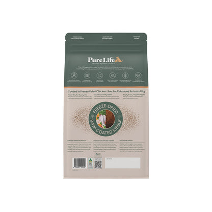 PURE LIFE Freeze-Dried Raw-Coated Chicken & Turkey Puppy Dry Dog Food