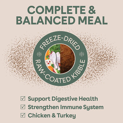 PURE LIFE Freeze-Dried Raw-Coated Chicken & Turkey Puppy Dry Dog Food