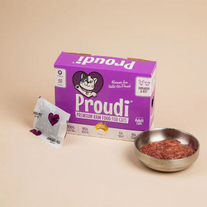 PROUDI Premium Frozen Kangaroo & Beef Raw Cat Food 1.08Kg