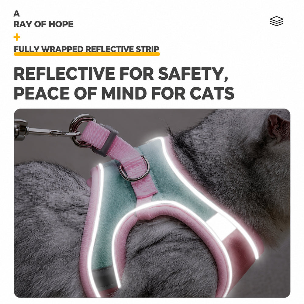 Pet Harness & Leash Set | Escape Proof Reflective | Cats, Dogs, Rabbits & More