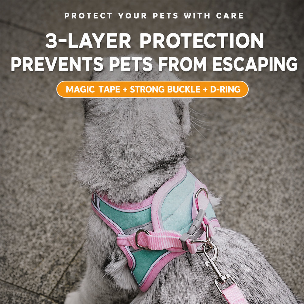 Pet Harness & Leash Set | Escape Proof Reflective | Cats, Dogs, Rabbits & More