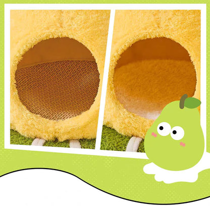 CMISSTREE Pear-Shaped Scratching Post And Cat Bed