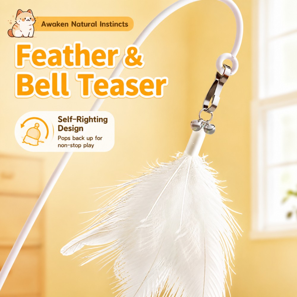 Interactive Treat Dispensing Cat Toy – Feather & Catnip Self-Play Puzzle Toy