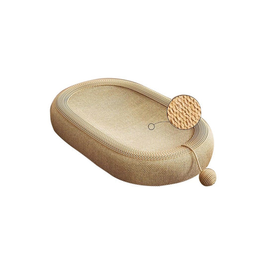 Oval-shaped Extra Large Sisal Cat Scratcher - 61X40X9 cm