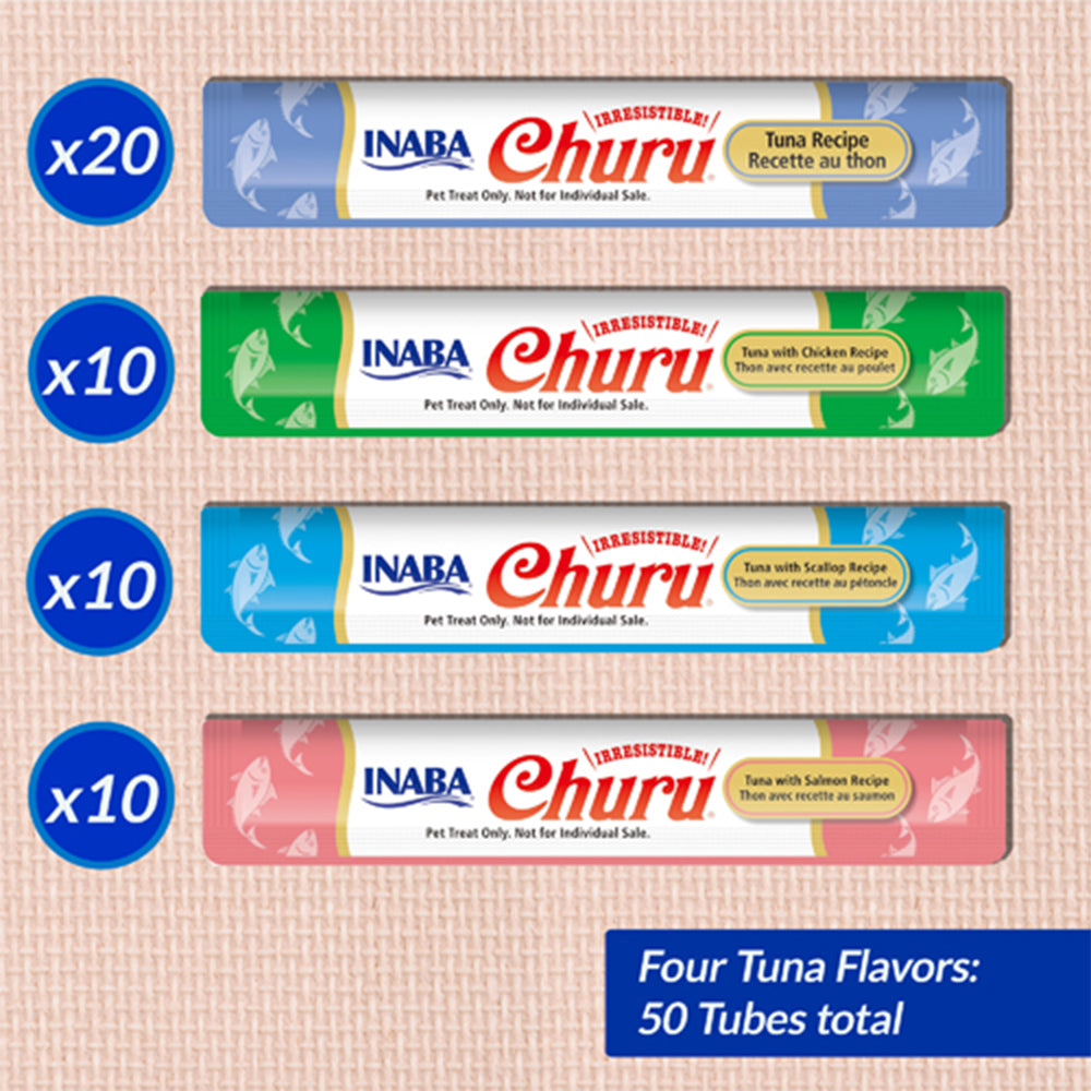 INABA Churu Tuna Varieties Box 50 Tubes 700g (14g x 50) USA-651BX