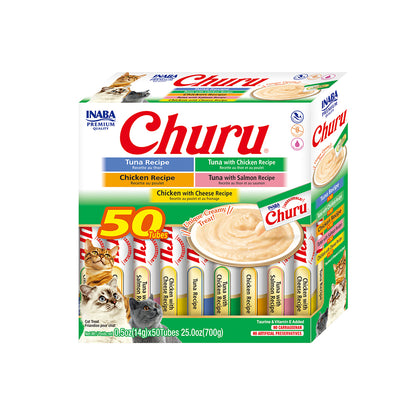 INABA Churu Tuna & Chicken Variety Box 50 Tubes 700g (14g x 50) USA-653BX