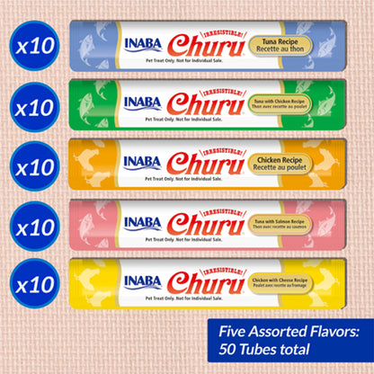 INABA Churu Tuna & Chicken Variety Box 50 Tubes 700g (14g x 50) USA-653BX