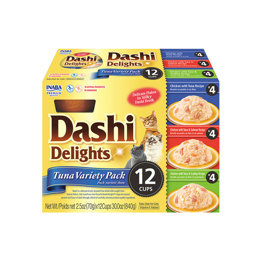 INABA Dashi Delights Tuna Variety Pack 12 Cups 420g (35g x 12) USA-871