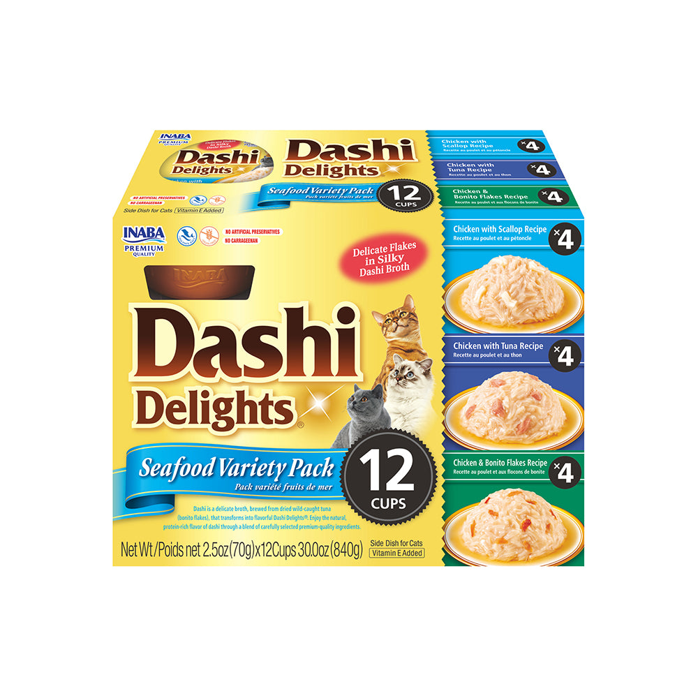 INABA Dashi Delights Seafood Variety Pack 12 Cups 420g (35g x 12) USA-872
