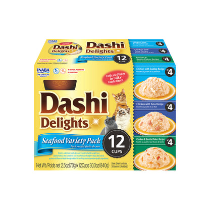 INABA Dashi Delights Seafood Variety Pack 12 Cups 420g (35g x 12) USA-872