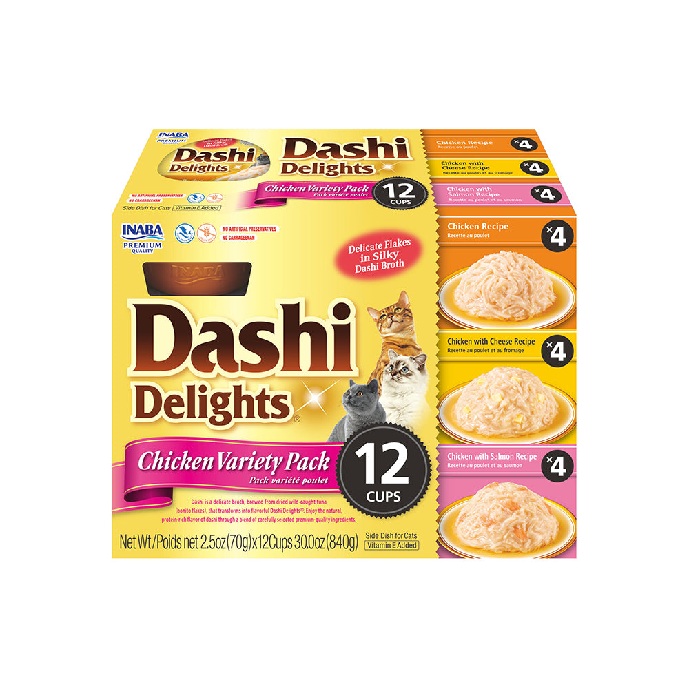 INABA Dashi Delights Chicken Variety Pack 12 Cups 420g (35g x 12) USA-873