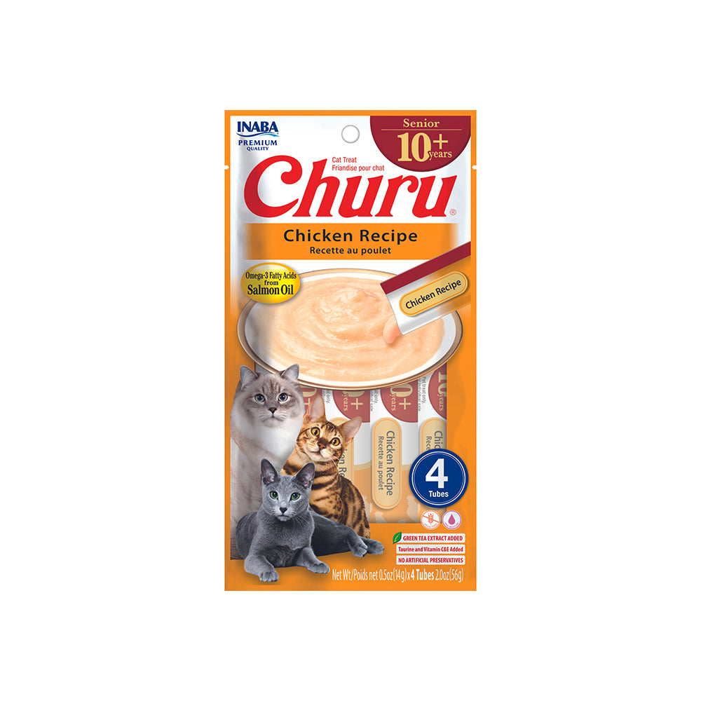 INABA Churu Chicken Recipe Cat Treats for Senior 56g (14g x 4)