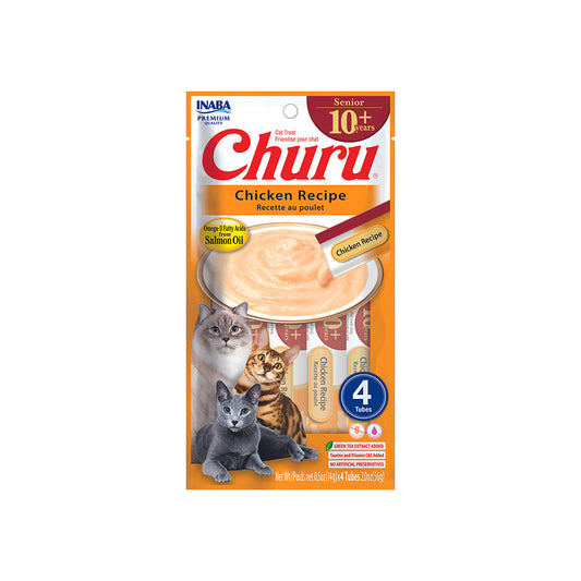 INABA Churu Chicken Recipe Cat Treats for Senior 56g (14g x 4)