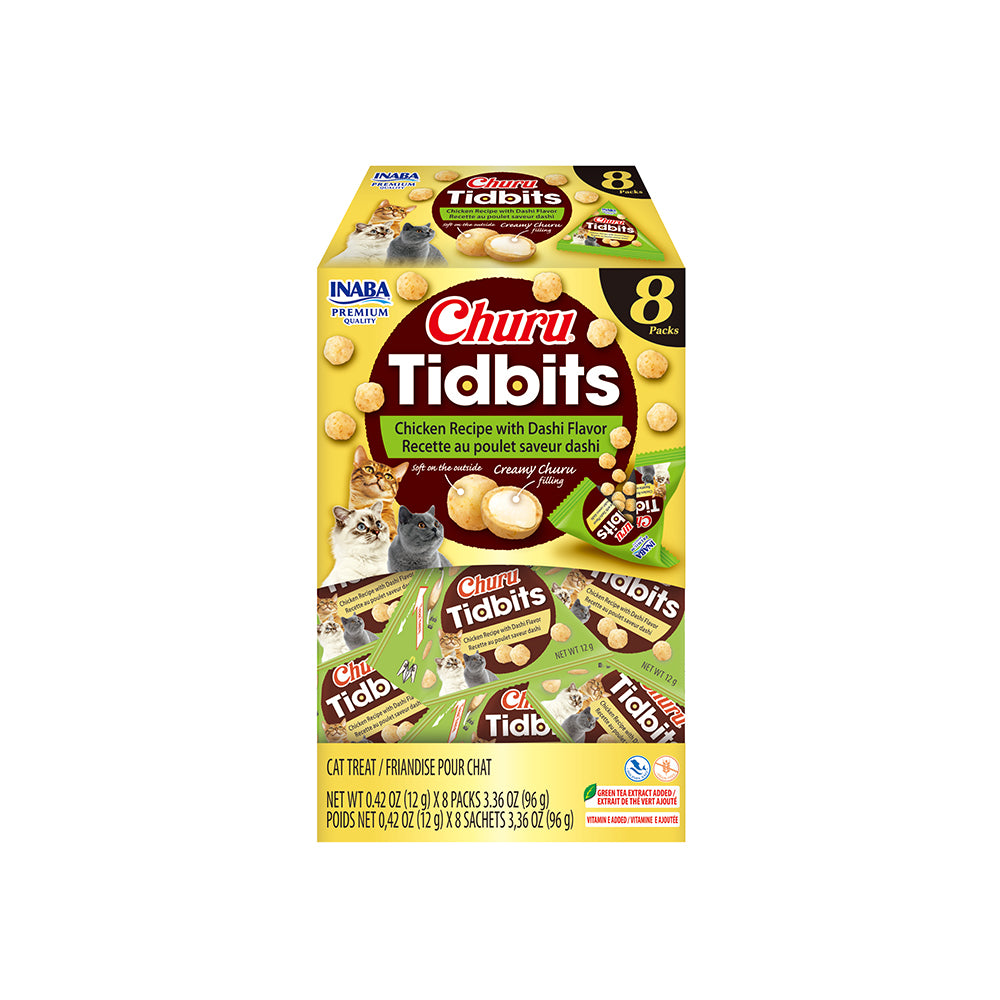 INABA Churu Tidbits Chicken Recipe With Dashi Flavor (12g x 8) USA-737