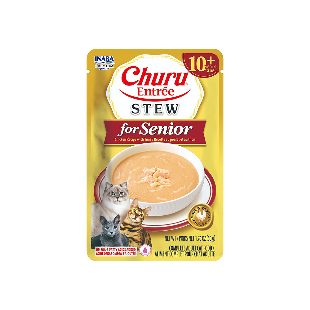 INABA Churu Entree Stew Chicken Recipe with Tuna Senior 10+ 50g