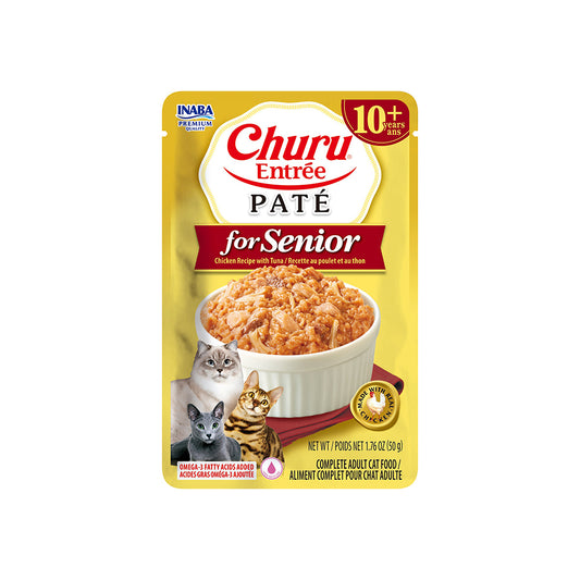 INABA Churu Entree Pate Chicken Recipe with Tuna Senior 10+ 50g