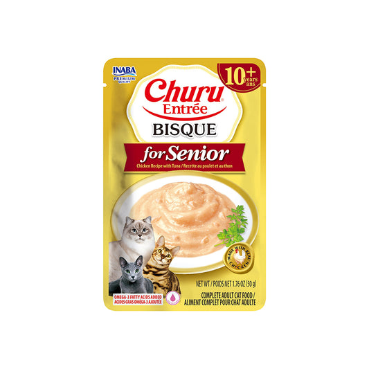 INABA Churu Entree Bisque Chicken Recipe with Tuna Senior 10+ 50g