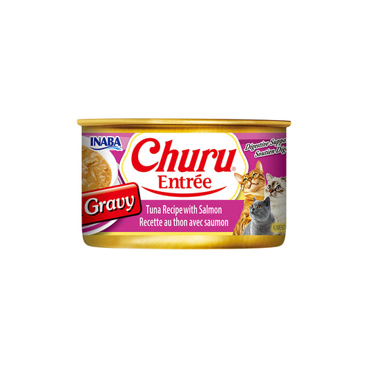 INABA Churu Entree in Gravy Tuna with Salmon Wet Cat Food