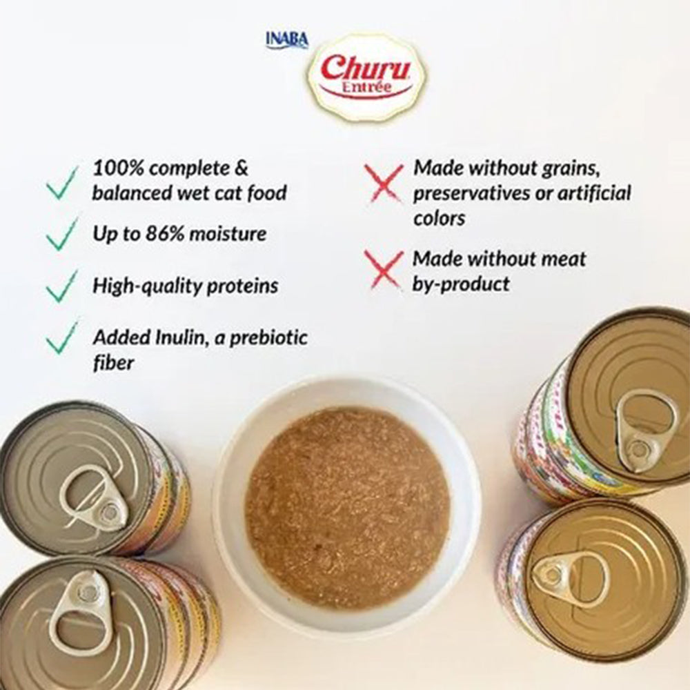 INABA Churu Entree Mousse Tuna Recipe with Salmon Cat Canned Food 85g