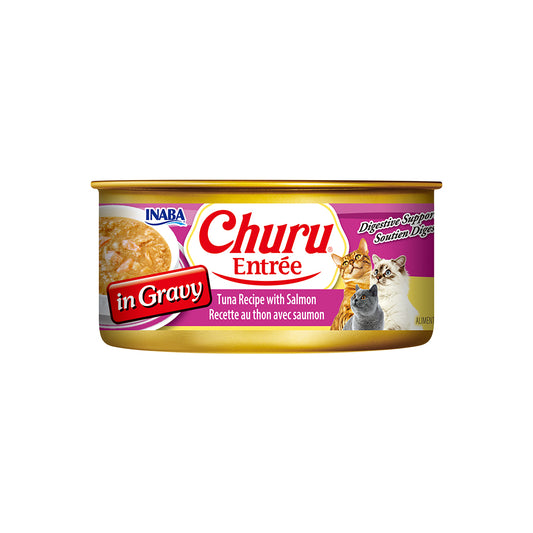 INABA Churu Entree In Gravy Tuna Recipe with Salmon Cat Canned Food 156g