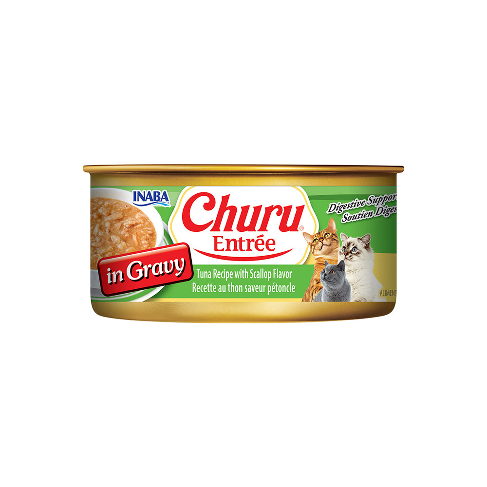 INABA Churu Entree In Gravy Tuna Recipe with Scallop Flavor Cat Canned Food 156g