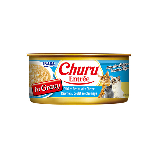 INABA Churu Entree In Gravy Chicken Recipe with Cheese Cat Canned Food 156g