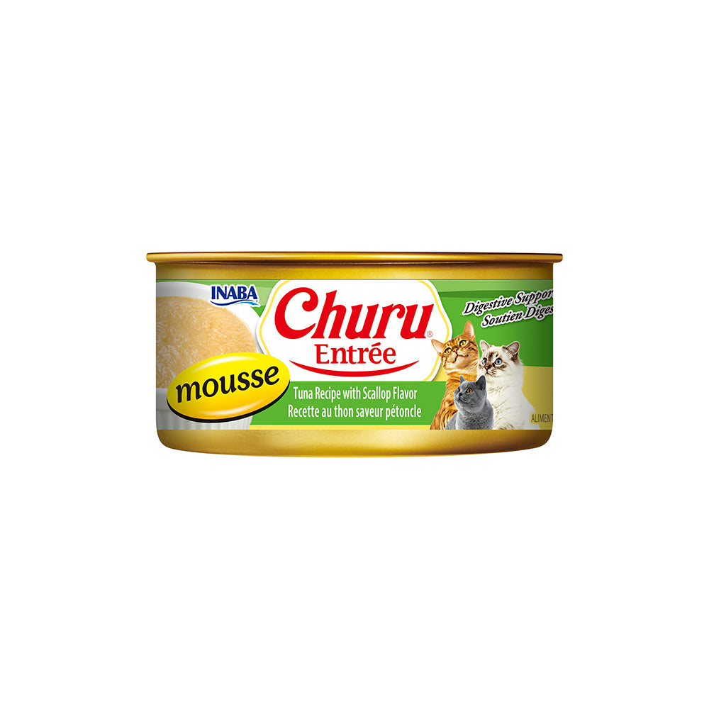 INABA Churu Entree Mousse Tuna Recipe with Scallop Flavor Cat Canned Food 156g