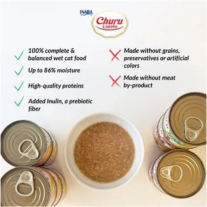 INABA Churu Entree Mousse Tuna Recipe with Scallop Flavor Cat Canned Food 156g