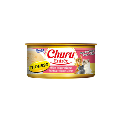 INABA Churu Entree Mousse Chicken Recipe with Salmon Cat Canned Food 156g