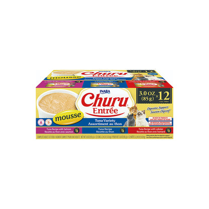 INABA Churu Entree Mousse Tuna Variety Pack Cat Canned Food 85g x 12