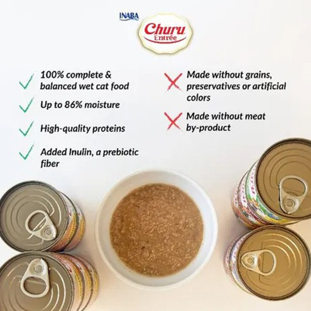 INABA Churu Entree Mousse Tuna Variety Pack Cat Canned Food 85g x 12