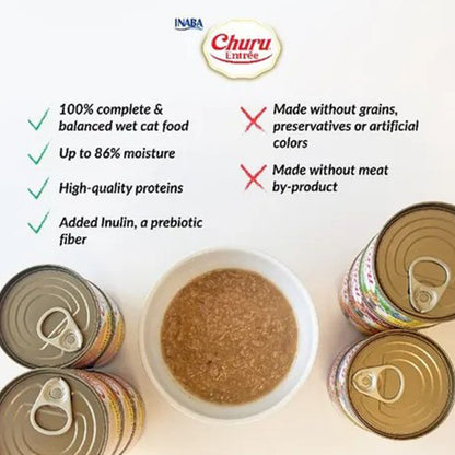 INABA Churu Entree Mousse Tuna Variety Pack Cat Canned Food 85g x 12