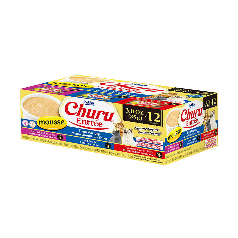 INABA Churu Entree Mousse Tuna Variety Pack Cat Canned Food 85g x 12