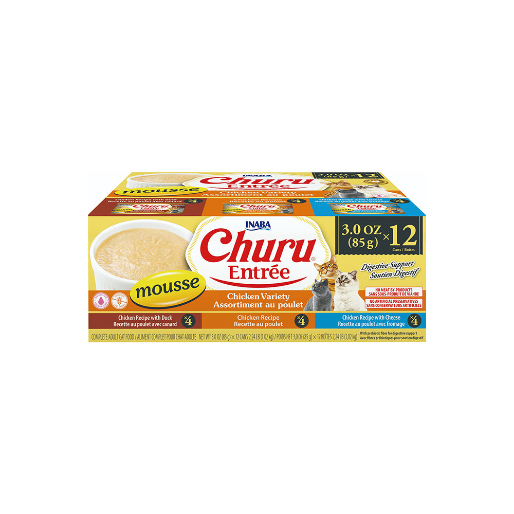 INABA Churu Entree Mousse Chicken Variety Pack Cat Canned Food 85g x 12