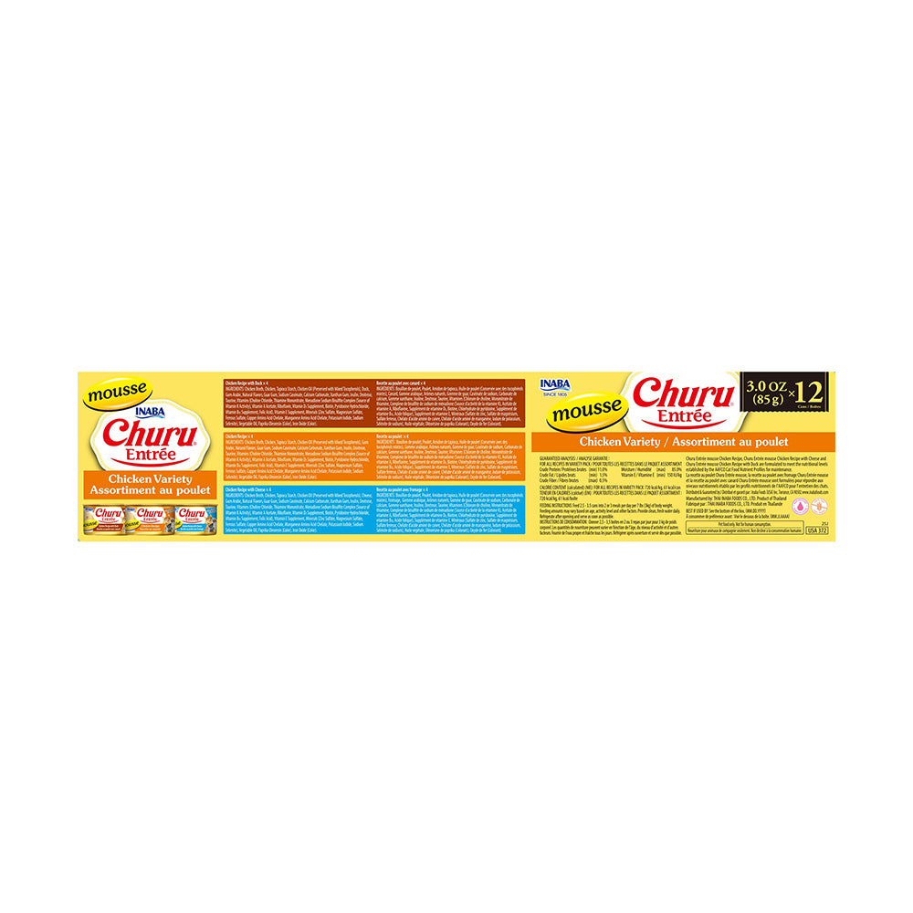 INABA Churu Entree Mousse Chicken Variety Pack Cat Canned Food 85g x 12