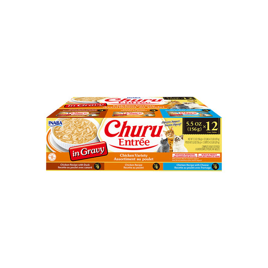 INABA Churu Entree In Gravy Chicken Variety Pack Cat Canned Food 156g x 12