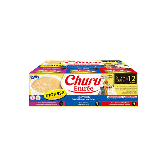INABA Churu Entree Mousse Tuna Variety Pack Cat Canned Food 156g x 12