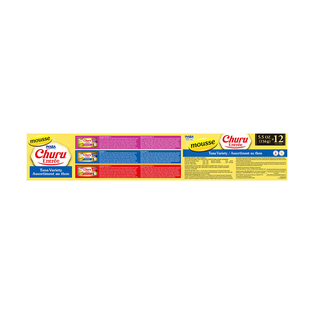INABA Churu Entree Mousse Tuna Variety Pack Cat Canned Food 156g x 12