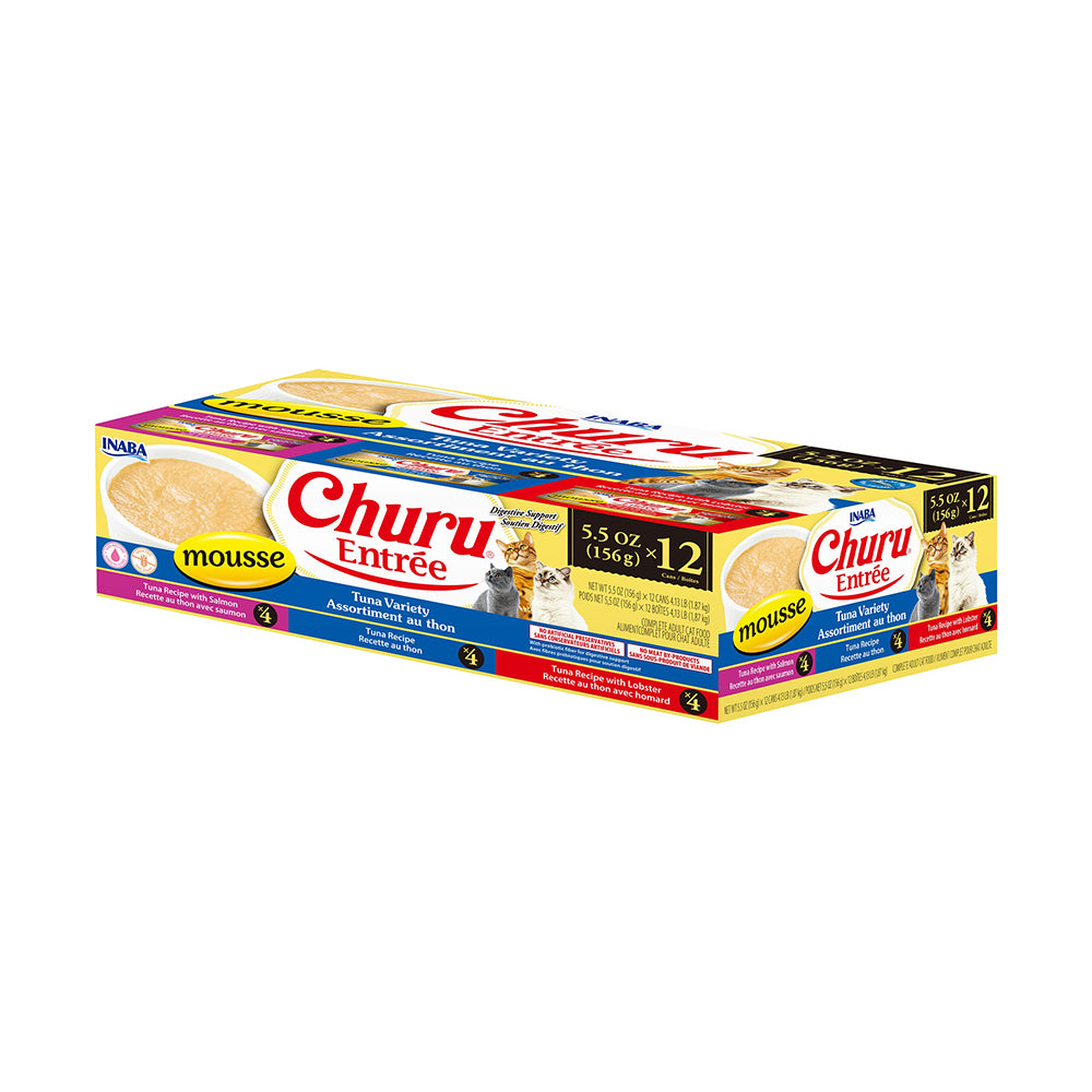 INABA Churu Entree Mousse Tuna Variety Pack Cat Canned Food 156g x 12