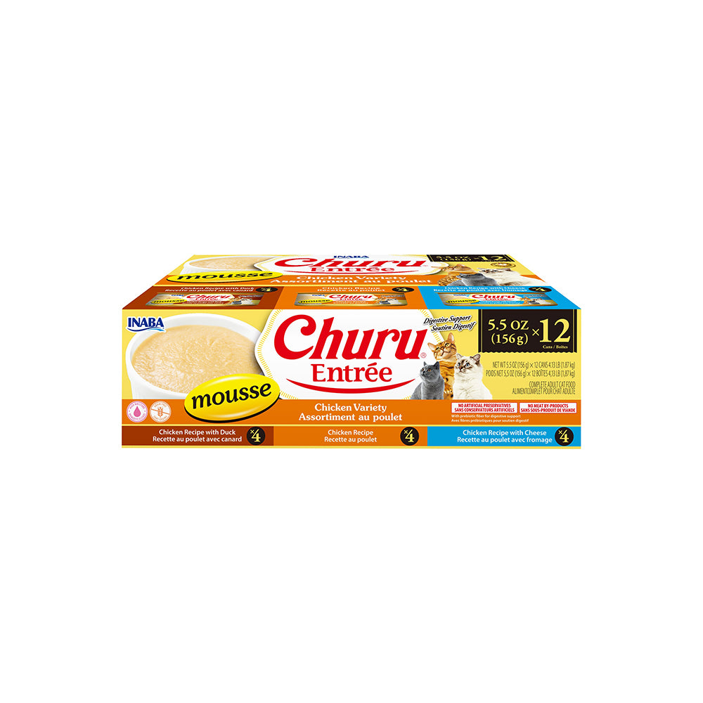 INABA Churu Entree Mousse Chicken Variety Pack Cat Canned Food 156g x 12