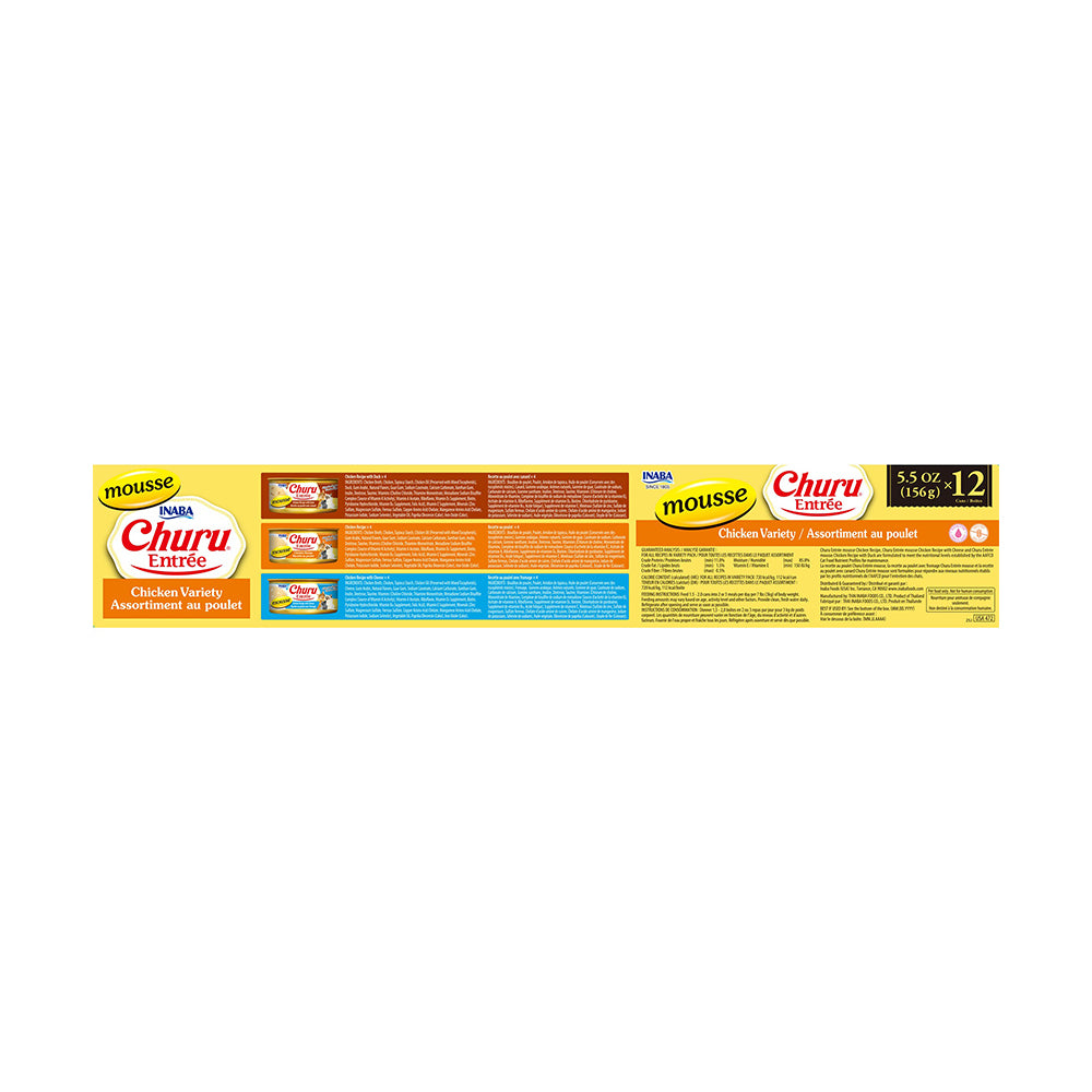 INABA Churu Entree Mousse Chicken Variety Pack Cat Canned Food 156g x 12
