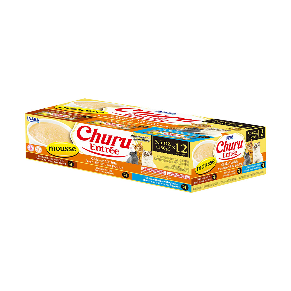INABA Churu Entree Mousse Chicken Variety Pack Cat Canned Food 156g x 12