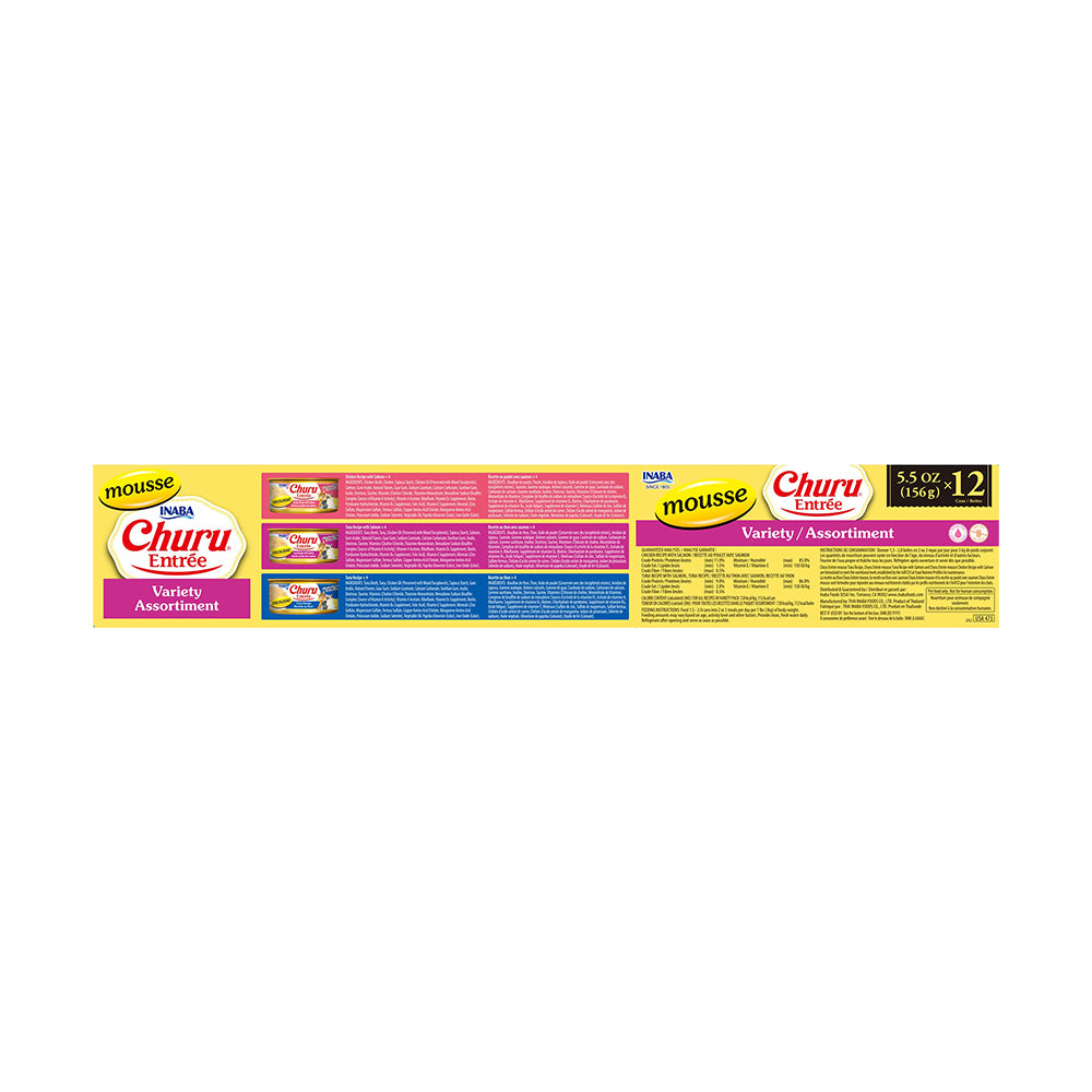 INABA Churu Entree Mousse Variety Pack Cat Canned Food 156g x 12