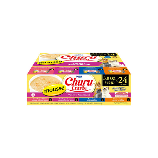 INABA Churu Entree Mousse Variety Multipack Cat Canned Food 85g x 24