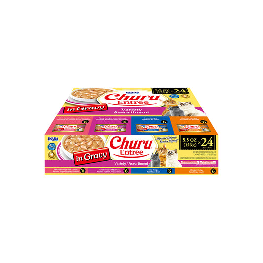 INABA Churu Entree In Gravy Variety Multipack Cat Canned Food 156g x 24