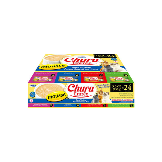 INABA Churu Entree Mousse Tuna Variety Multipack Cat Canned Food 156g x 24