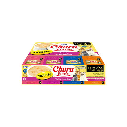 INABA Churu Entree Mousse Variety Multipack Cat Canned Food 156g x 24