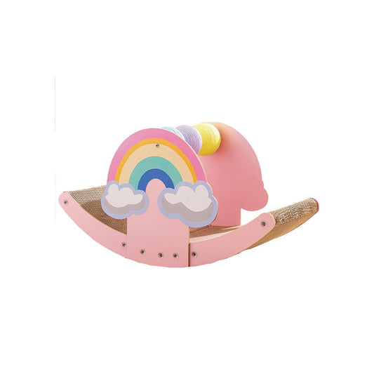Rainbow Corrugated Paper Seesaw Cat Scratcher